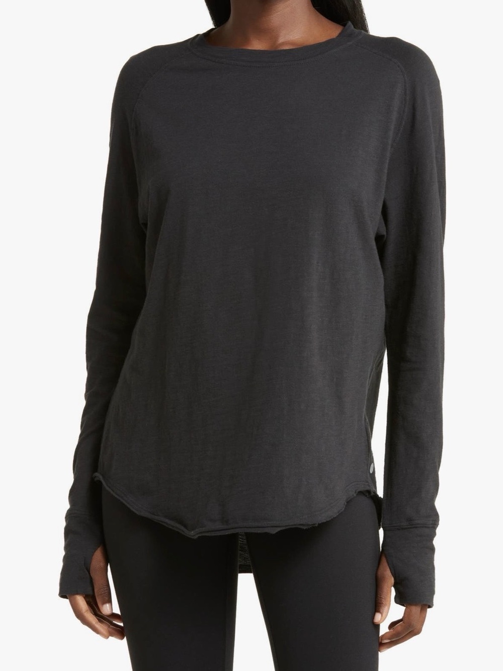 Zella Relaxed Washed Long Sleeve Slub Tee
